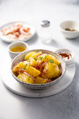 Homemade potato salad with red onion
