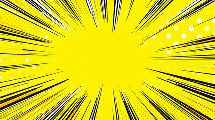 Vibrant Pop Art Illustration with Energetic Lines and Dots