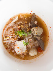 Thai noodle style spicy hot food for meal