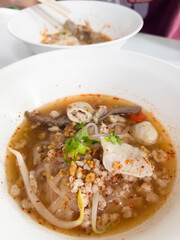 Thai noodle style spicy hot food for meal