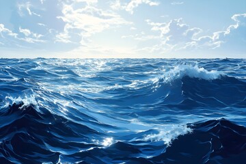 Fototapeta premium Beautiful landscape vector illustration of mountains, forests, fields and meadows. Stunning panoramic farm landscape with mountains in the background. Natural landscape 