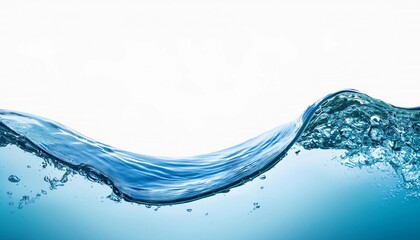 Isolated swirl transparent realistic water splash with drops. Vector liquid wave flow, splashing swirl aqua dynamic motion with spray droplets, fresh drink transparent water wave