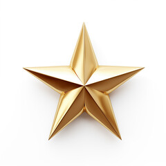 Gold star on white background