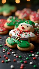 Obraz premium New Year's cookies with colorful icing