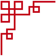 Chinese corner frame. Red Asian frames and borders. Chinese red pattern ornaments and asian oriental corner frames. 