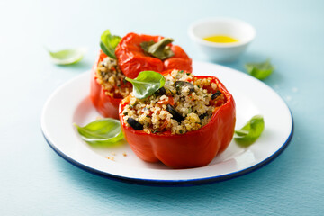 Roasted bell peppers stuffed with quinoa