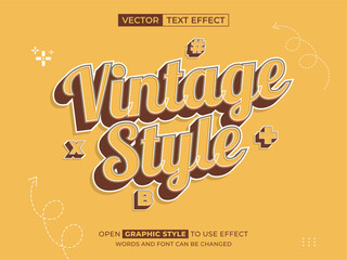 vintage style editable text, font effect, 3d text for title
