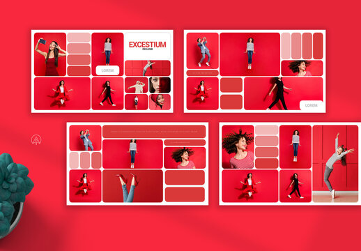 Red Color Mood Board Template