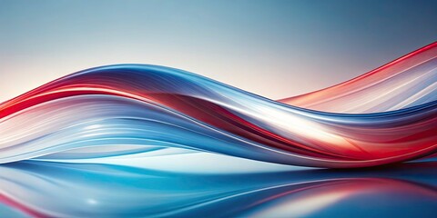 Flowing Abstract Design in Red, Blue, and White - Minimalist Photography of Soft Curves Creating Movement and Serenity