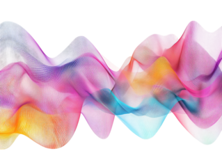 Sound wave equalizer pattern against transparent background for music-themed visuals or tech presentations
