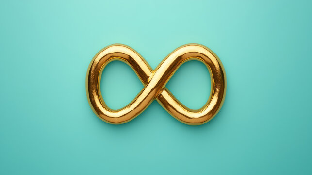 Golden infinity symbol representing endless possibilities and growth