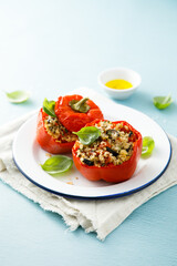 Roasted bell peppers stuffed with quinoa