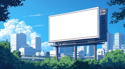 Outdoor billboard advertisement mockup background of buildings in big cities : Generative AI