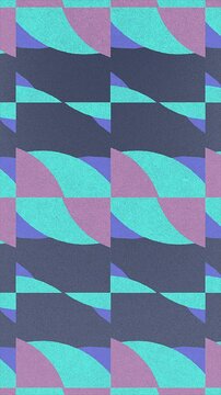 Colorful pattern with transformation of basic geometric shapes. Abstract art background. Digital seamless loop animation. 2d. Vertical