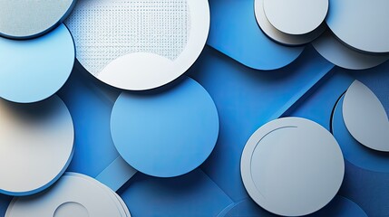 Abstract blue and white circle pattern background.