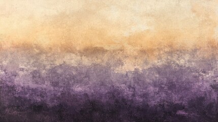 Obraz premium Abstract watercolor wash in sunset hues, transitioning from warm orange-yellow to cool purple-grey.