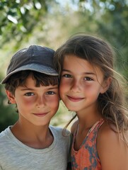 Obraz premium Sibling Bond, Outdoor Family Fun