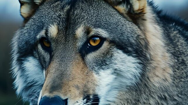 Czechoslovakian wolfdog staring with piercing eyes