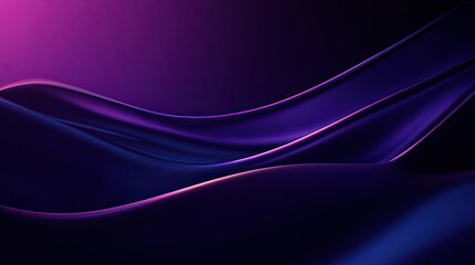 Abstract dark purple and blue flowing fabric waves.