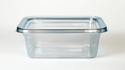 Clear plastic storage container simple design clean minimalist functionality transparent container storage plastic square rectangular food storage kitchen office organization home clear plastic
