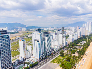 A resort town in Vietnam.  A city by the sea, one of the most popular resorts in Vietnam. Shooting...