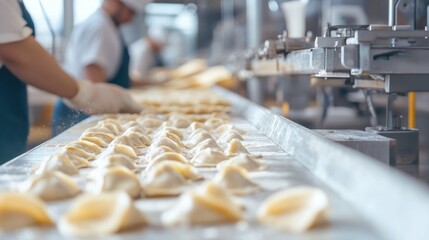 Dumpling Production Line in a Modern Kitchen
