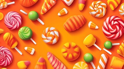 Colorful Halloween Candy Background