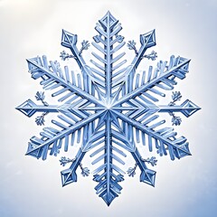 A Snowflake Snow, Christmas, White Background, New Year, Ai Generative, Animation, 2D
