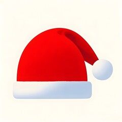 Red and White Christmas Hat, Christmas, White Background, New Year, Ai Generative