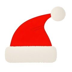 Red and White Christmas Hat, Christmas, White Background, New Year, Ai Generative