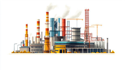 Obraz premium Residential Apartment Towers Under Construction in Vibrant Urban Skyline A city skyline with many tall buildings and cranes in the background Construction of large steel structure office buildings