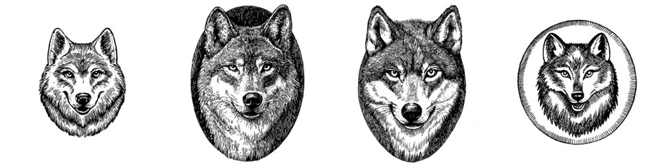 Fototapeta premium An inspiration for wolf head logo design, transparent background