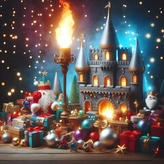 Obraz premium santa claus in the night