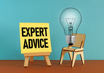 Expert advice is shown using the text and photo of light bulb