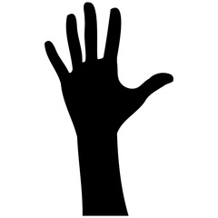 Collection of hands silhouettes. Vector collection set of hand gestures. Human hand movement illustrations in black.