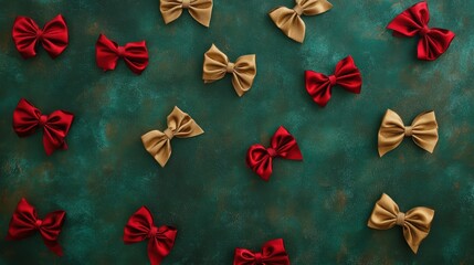 christmas background with red and golden vibrant ribbons, xmas wallpaper