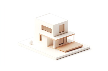 Isometric 3D rendering of a house icon