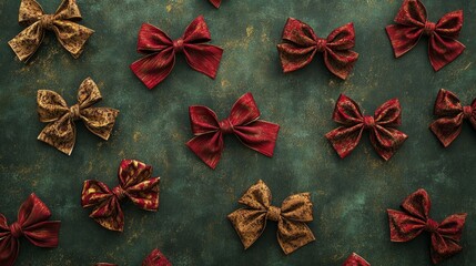 christmas background with red and golden vibrant ribbons, xmas wallpaper