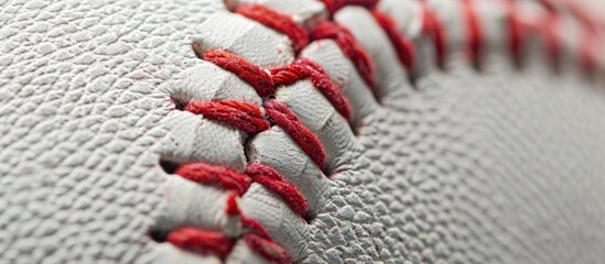 Baseball Stitch Details on White Leather