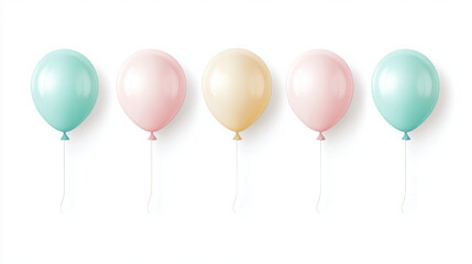 Joyful pastel balloons airy and light