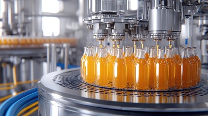 Automated Bottling Line in a Modern Factory