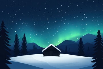 Cozy log cabin nestled in a winter wonderland, perfect for a romantic getaway in the snowy landscape.
