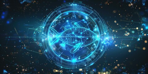 Obraz premium Digital Constellation of Pisces