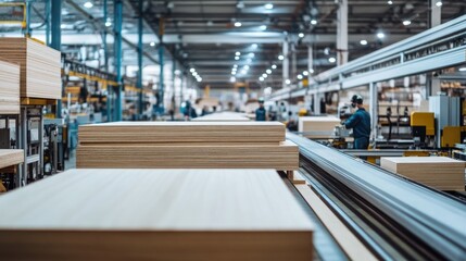 Plywood Production Line in a Modern Factory
