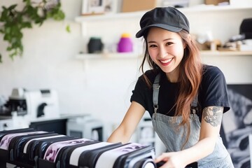 Designer Reviewing Print Proofs in Creative Studio