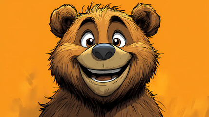Obraz premium smiling bear, 2d vector art style,cartoon stylized, vibrant colors, 