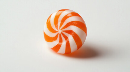 Fototapeta premium Delightful swirl candy orange and white stripes sweet treat
