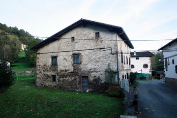 Basque style house in the village of Etxalar