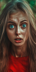 Obraz premium portrait of a surprised woman