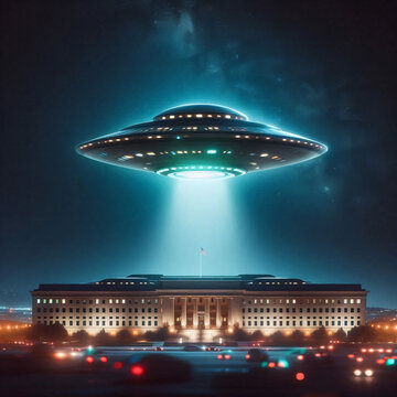 UFO over the Pentagon building